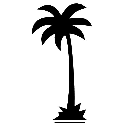 California Palm Tree Vector Outline