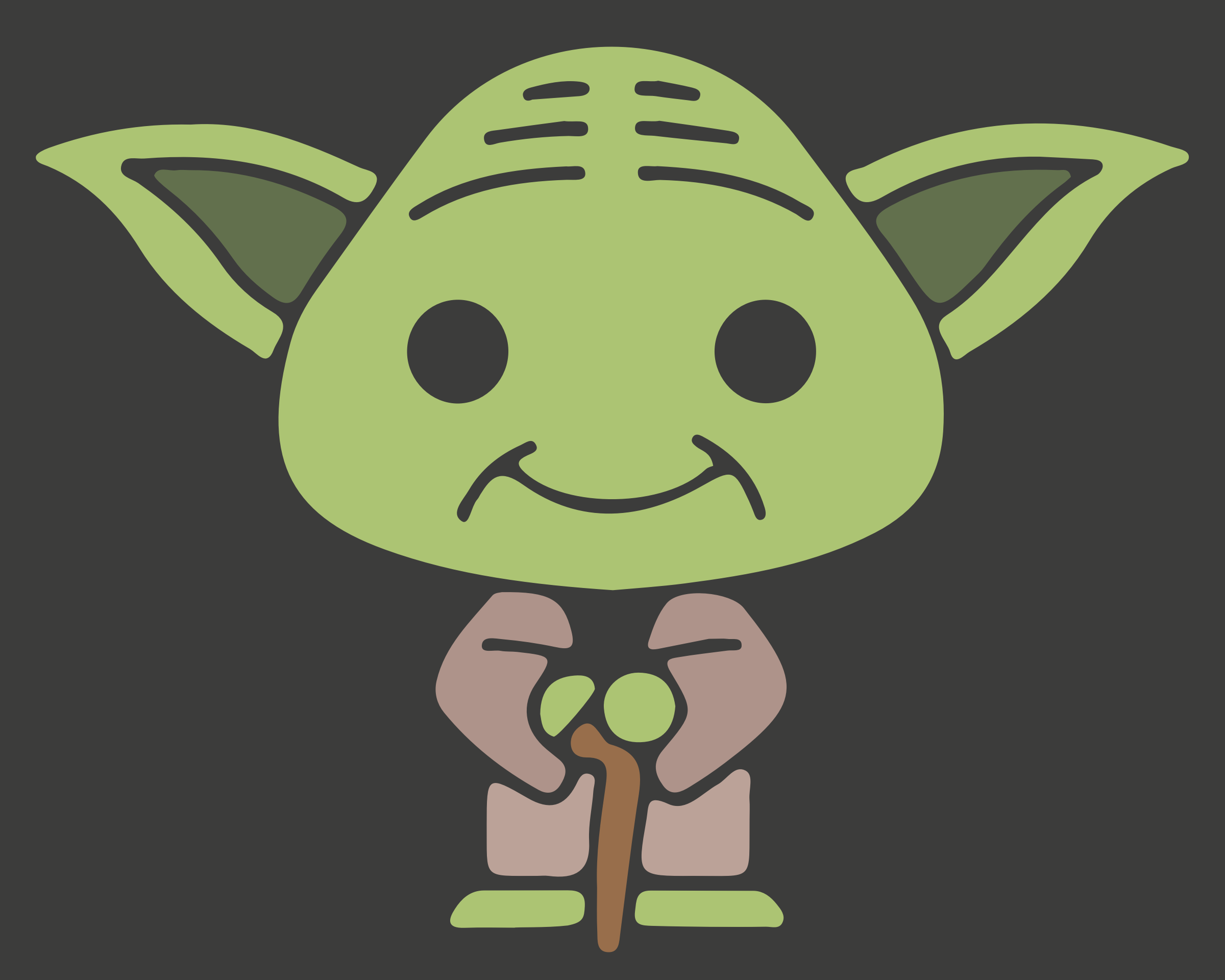 Vector Baby Yoda Clipart Black And White