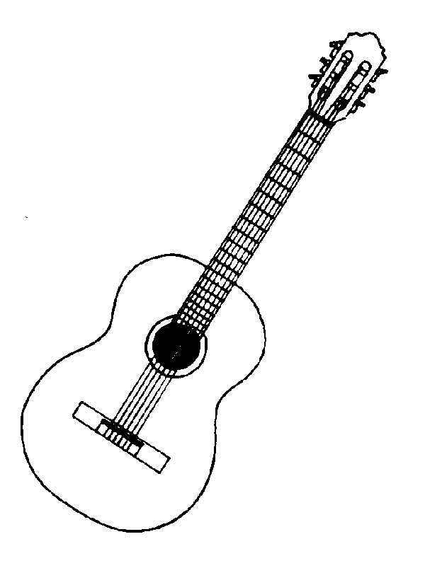Acoustic Black And White Clipart 