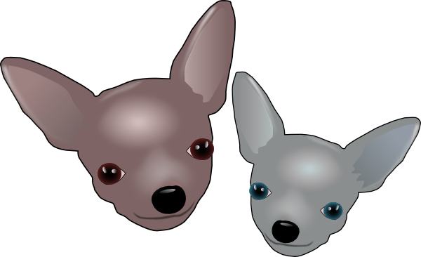 Two Chihuahuas Clip Art 
