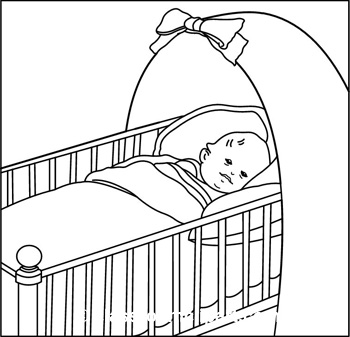 black and white cot