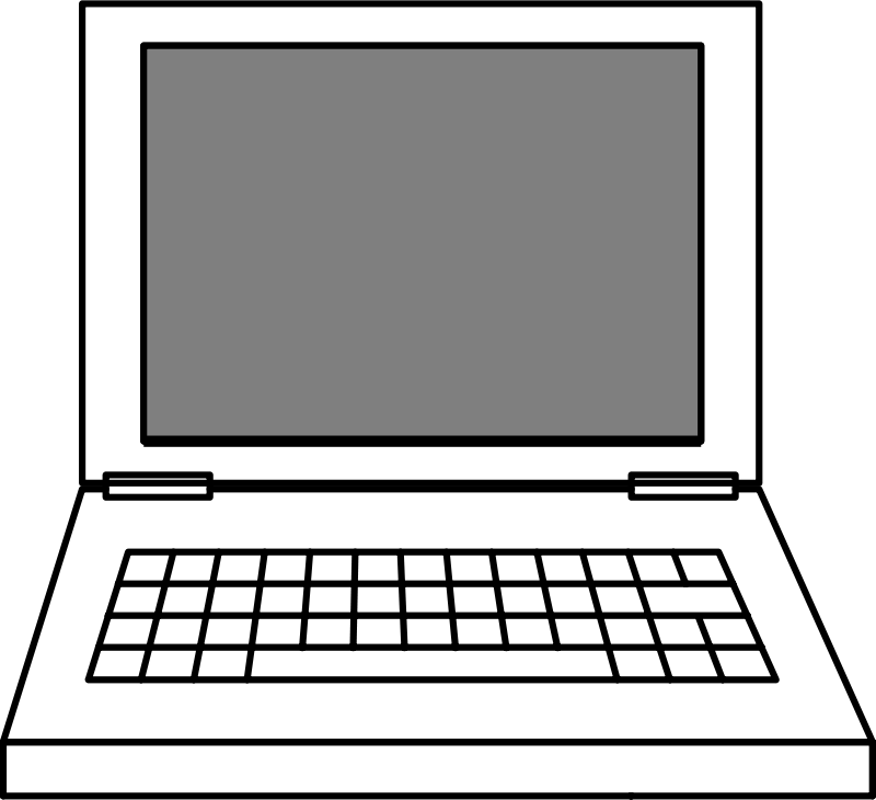 Free laptop line art clipart free clipart graphics image and