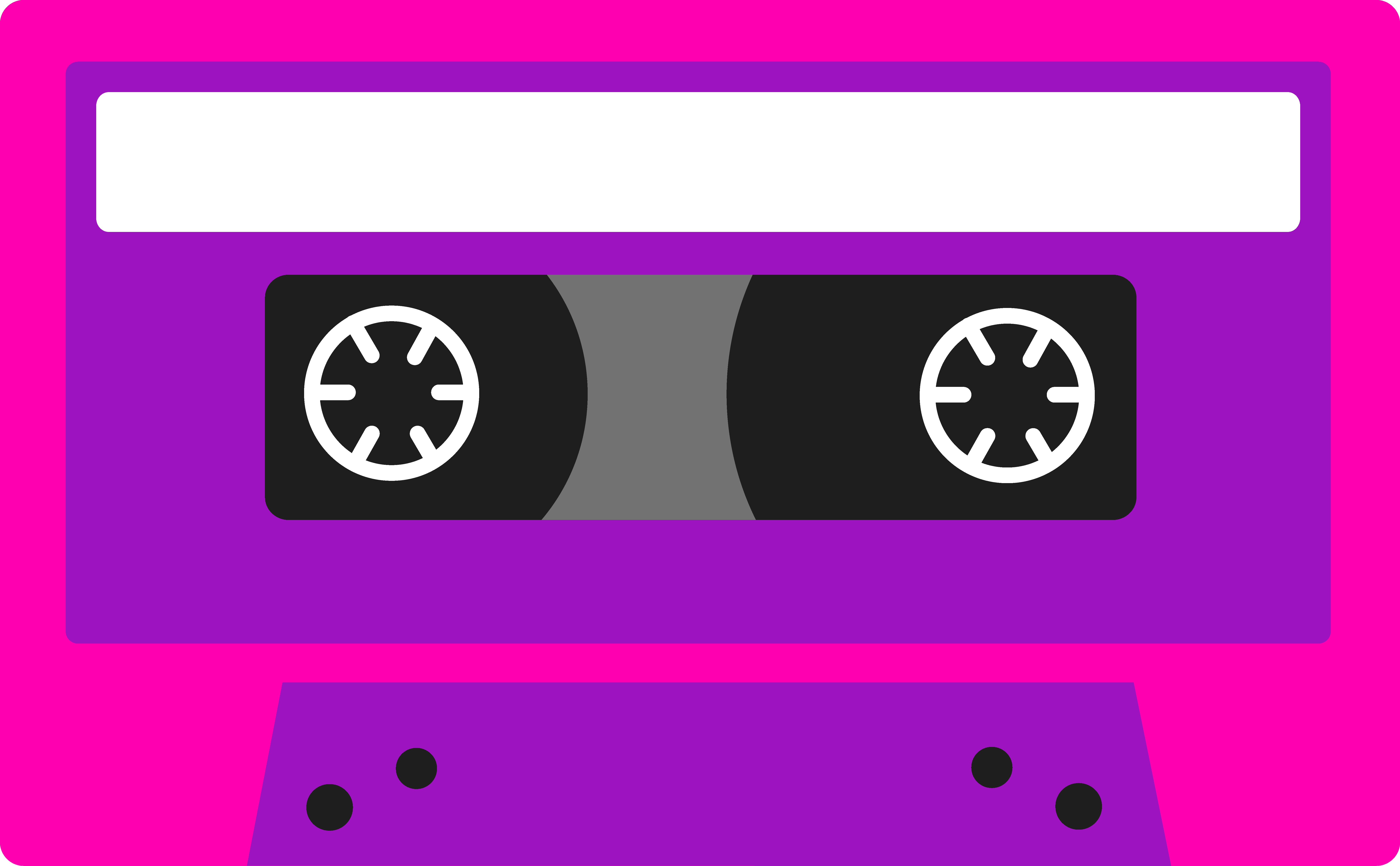 Neon Cassette Tape Clipart 