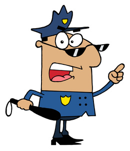 Police clipart image policeman yelling at a criminal image