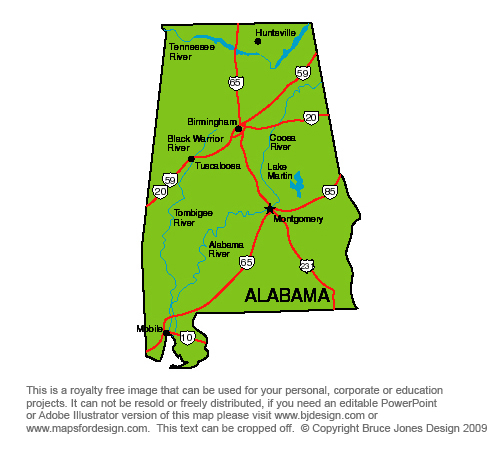 Alabama Map Clipart