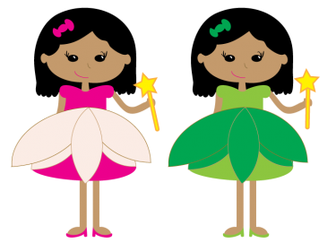 Twin Pretty Princesses Clipart