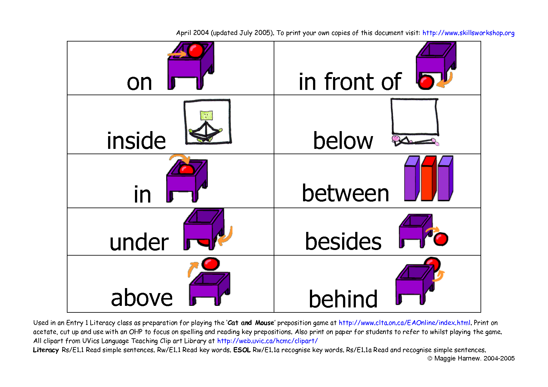 Under Preposition Clipart