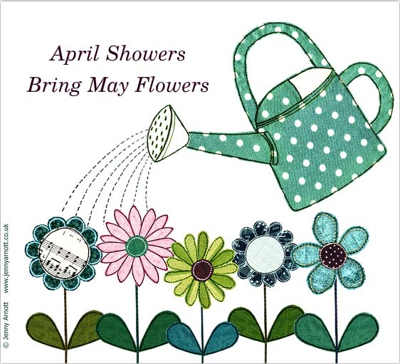April Showers Bring May Flowers Spring Clipart Cricut SVG Commercial