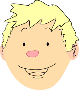 Smiley Faced Blonde Boy Clip Art
