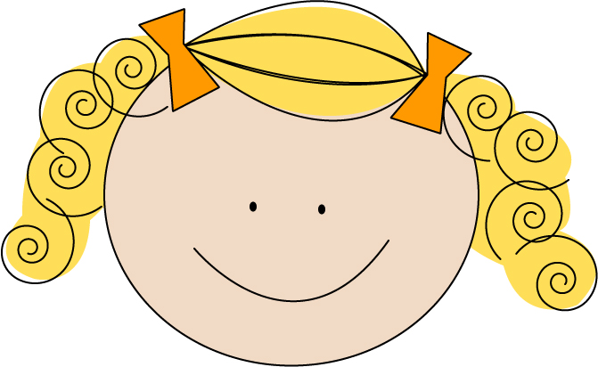 Clip Art Girl with Blond Hair Clipart
