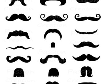 Items similar to Mustache cliparts, retro party, mustache clip art