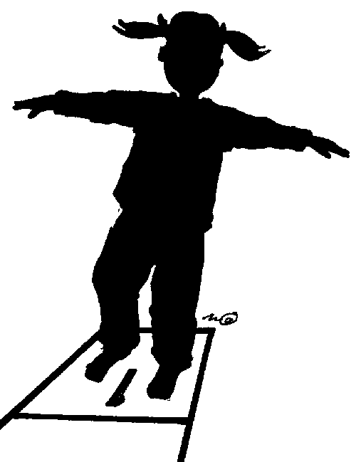 silhouette of girl hopping