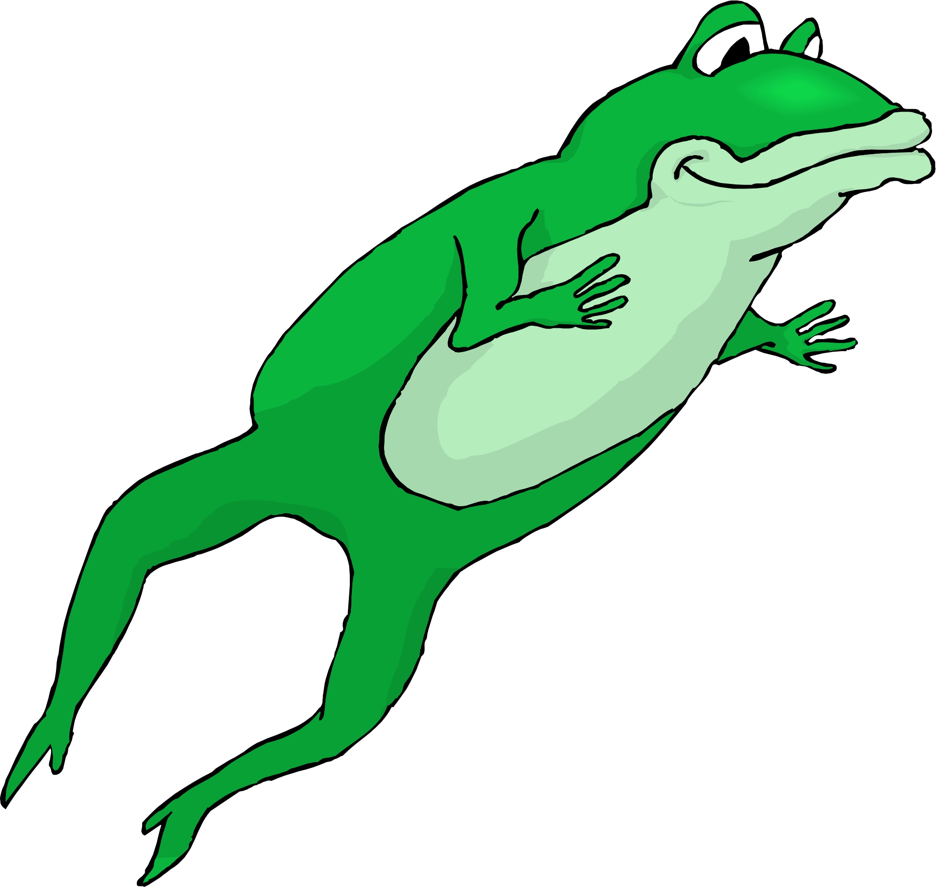 Cute Hopping Frog Clipart