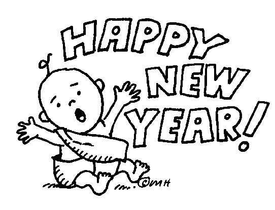 New year clip art black and white happy holidays image 