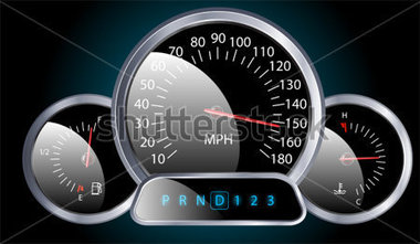 Vector Realistic Car Dashboard Speedometer stock vector 