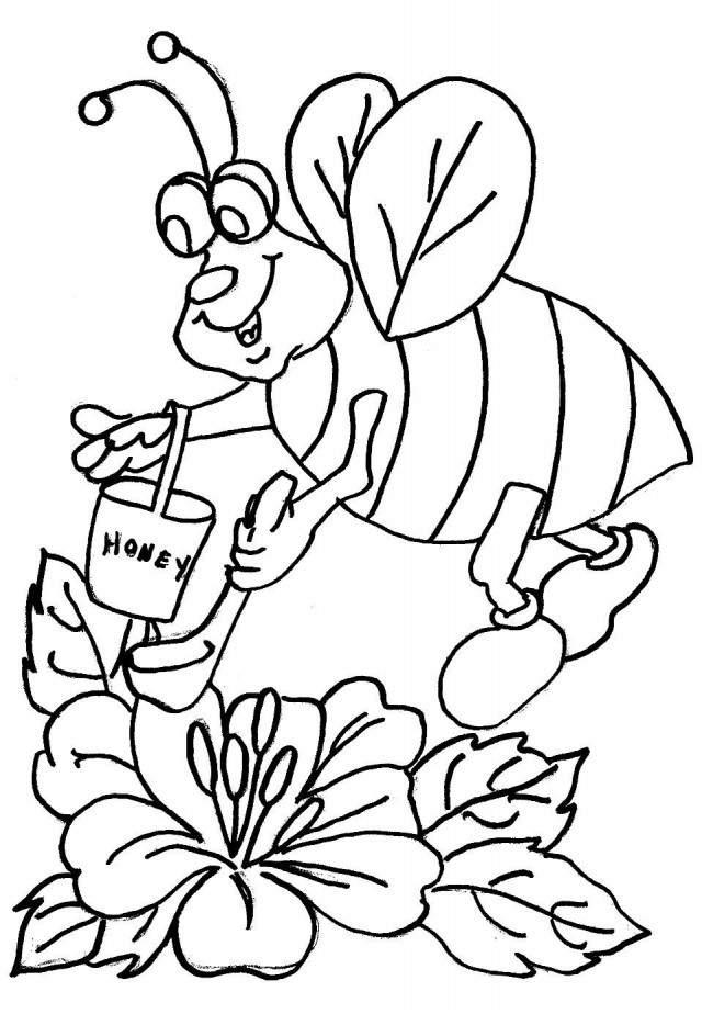 Honeybee Coloring Page ClipArt Best 198312 Honey Bee Coloring
