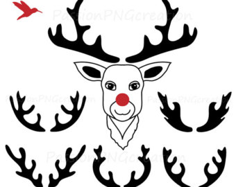 Digital Antler Clipart, Deer