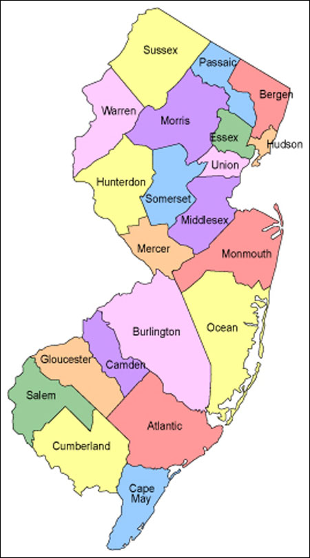 clipart map of new jersey - photo #14