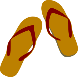 Tan and burgundy flip flops clip art at vector clip image