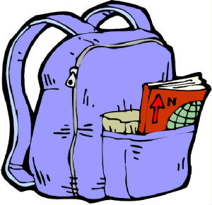 Coat and backpack clipart