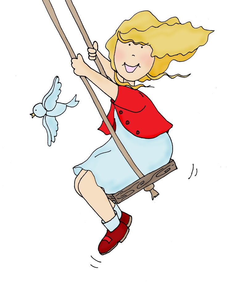 free clipart of child on swing