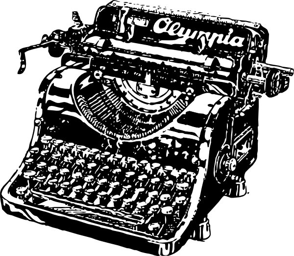 Lady At Typewriter Clipart 