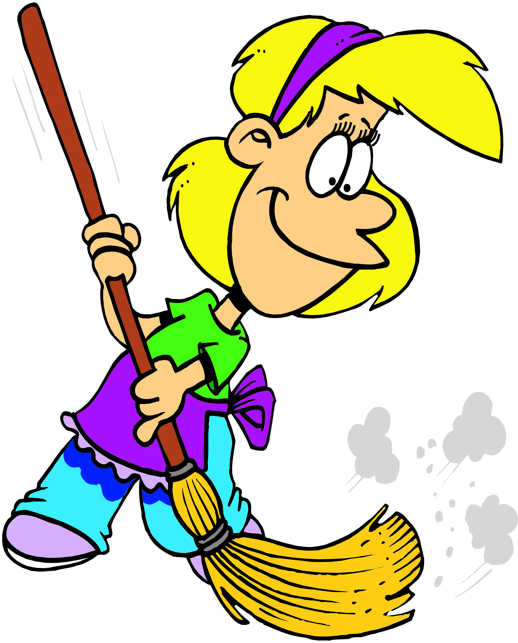 Students Clean Up Room Clipart