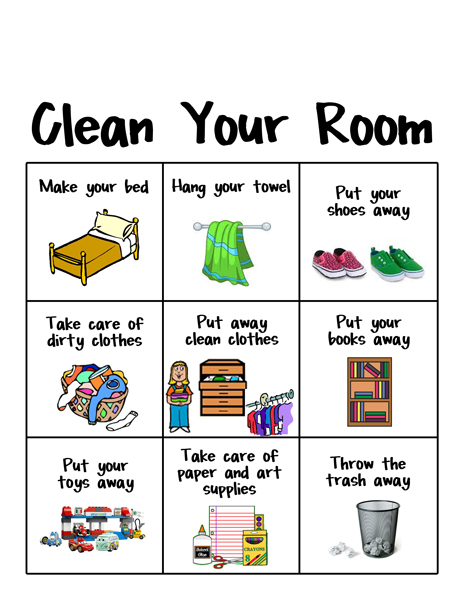 Clean Up For Boys Room Clipart