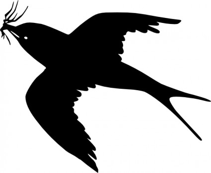 Mockingbird Flying Silhouette