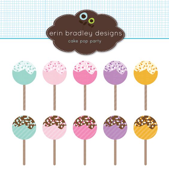 Cake Pop Clipart Clip Art Desserts Personal and Commercial Use