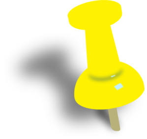Yellowish Orange Push Pin Clip Art
