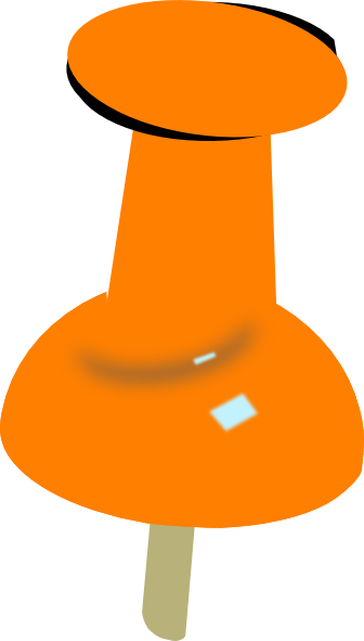Orange Push Pin Clip Art