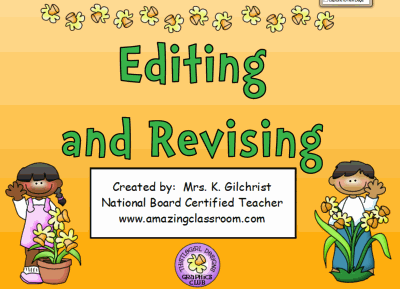 Editing , Revising Practice Lesson Smart Notebook Lesson