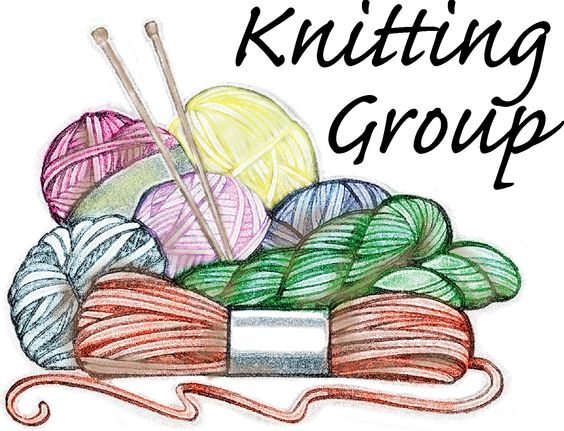 clip art women knitting or crocheting