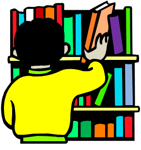 Library bookshelf clipart free clipart image