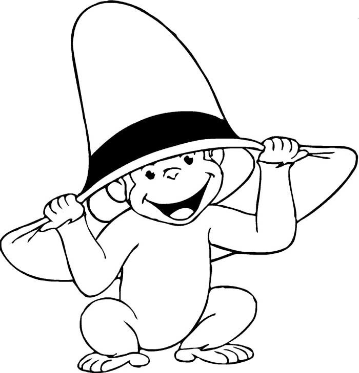 Curious George Black And White Clipart