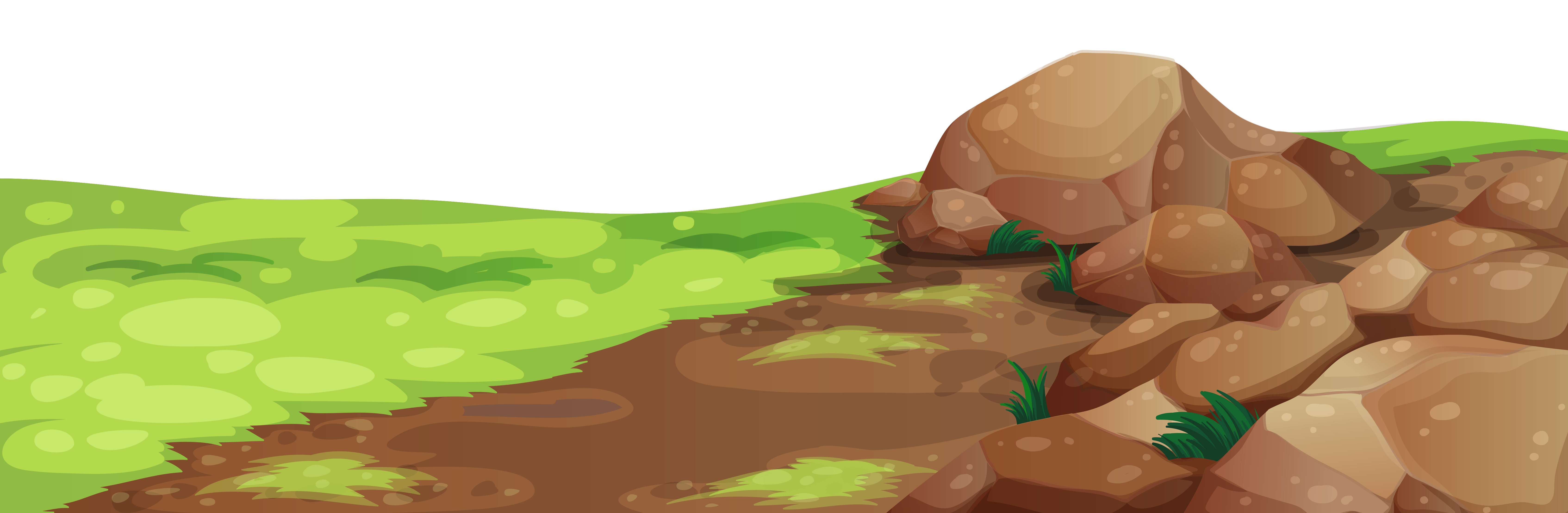 Grass and Stones Ground PNG Clipart