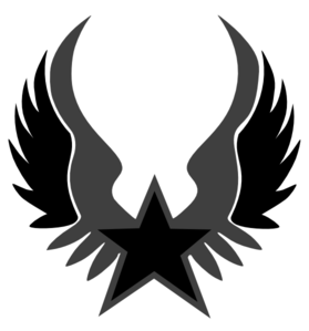 Black And Grey Star Emblem Clip Art