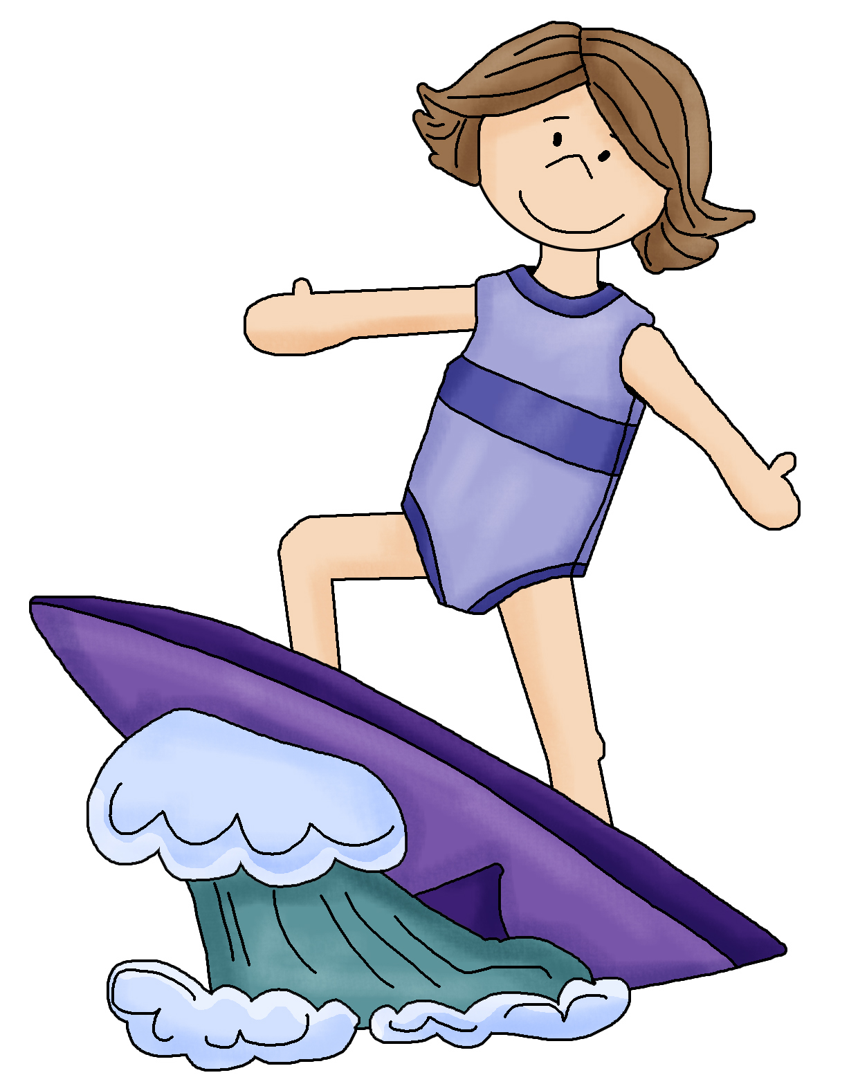 Surfer Girl Clipart