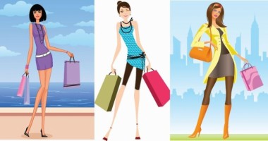 Fashion shopping girls clip art Free vector for free download