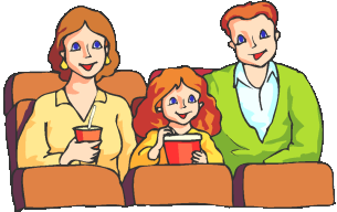 Family Watching Movie Clipart