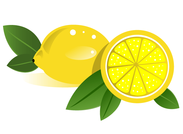 Lemons with leaves Vector Graphics