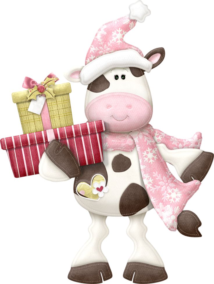 Christmas Cow Clipart Clip Art Library 4217