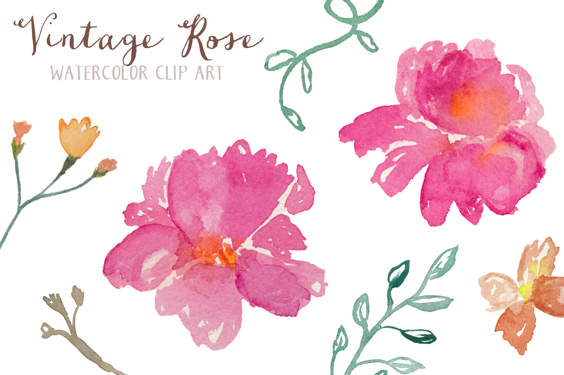 free watercolor flowers clipart - photo #35