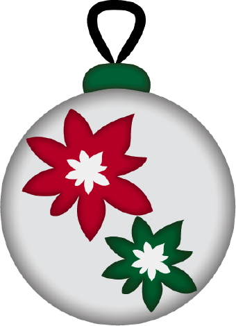 Christmas Ornament Poinsettias clip art
