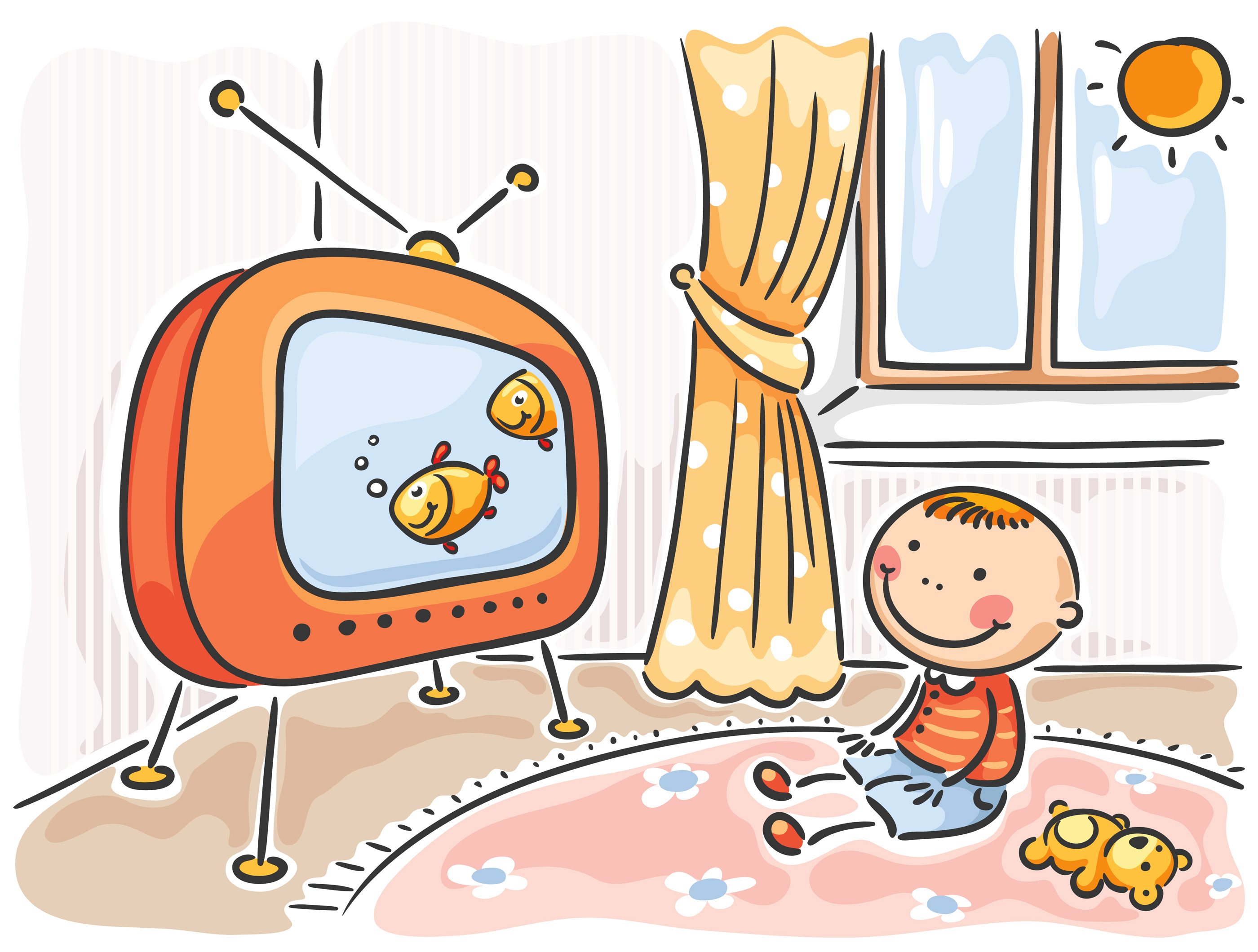 Watching Television Clipart