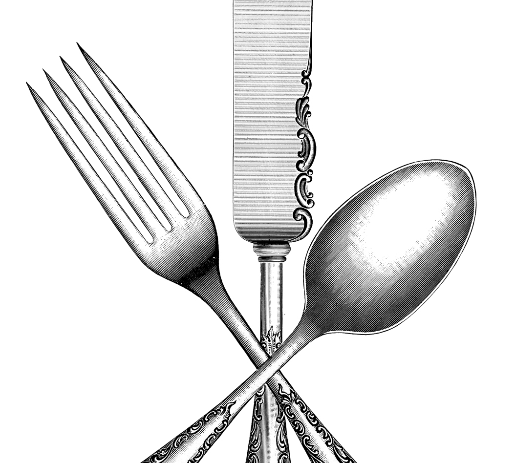 Clip Arts Related To : dinner clipart black and white. view all Flatware .....