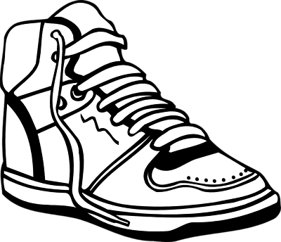 Tennis Shoes Clipart Black And White 