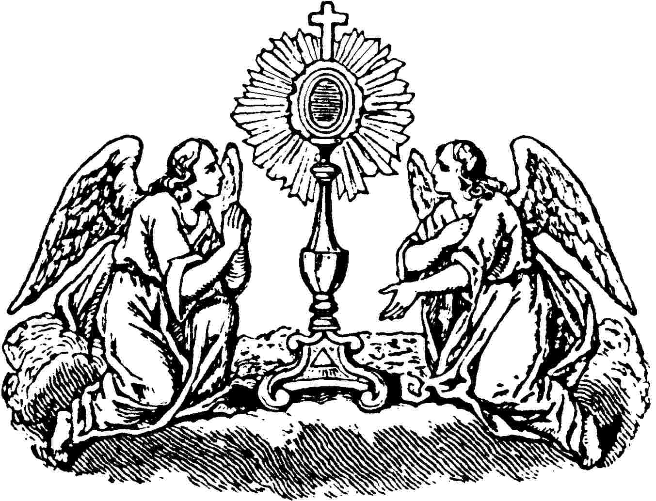 catholic line art eucharist.