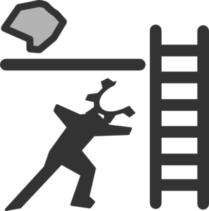 Person With Ladder And Rock Clip Art 